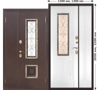 Дверь входная металлическая Венеция 7,5см Белый ясень 1200 х 2050мм