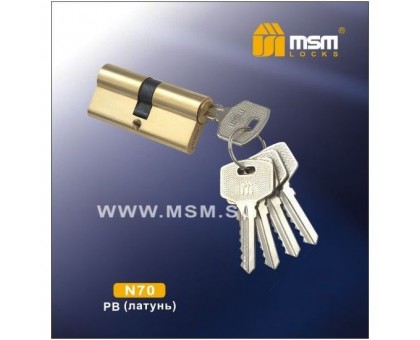 Цилиндровый механизм MSM NW70 PB ключ-ключ полированная латунь