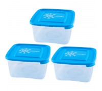 Набор контейнеров для замораживания продуктов 3шт "Морозко" 1,0л (квадр) 155979