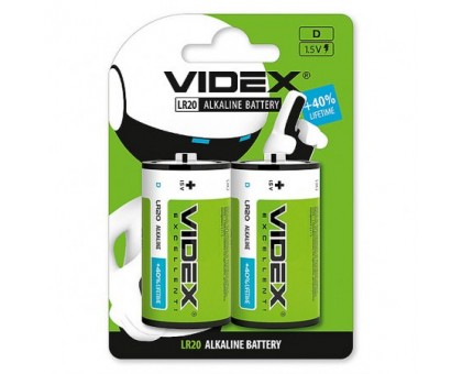 Батарейка VIDEX LR20/D 2BP BLISTER CARD