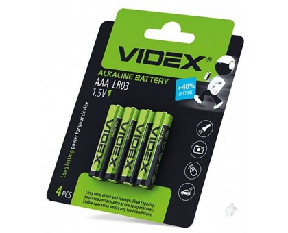 Батарейка VIDEX LR3 AAA 4 BLISTER CARD