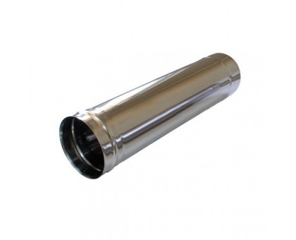Труба дымоходная d-100мм (0,5) нержавеющая сталь 1,0м