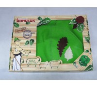Набор для сауны "Банный лист" 4 предмета (шапка, рукавицы-2шт, коврик), фетр зеленый Б4727