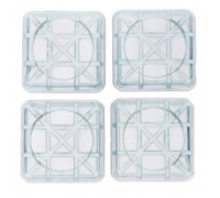 Подставки антивибрационные для стиральных машин и холодильников, квадратные, прозрачные 4шт, МТ76-34