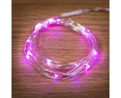 Электрогирлянда Neon-night Роса, на батарейках, 20 LED ламп, 2 м, розовая