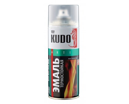 Краска аэрозоль "KUDO" термостойкая черная 520мл KU-5002