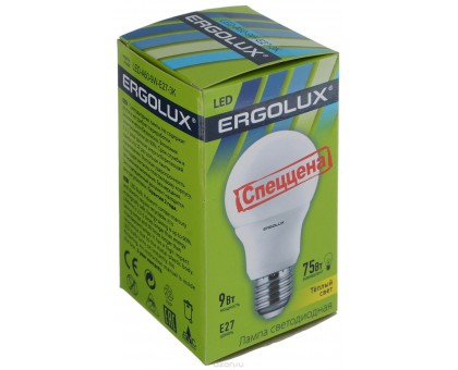 Лампа светодиодная ERGOLUX G45 LED 9W/4K E27